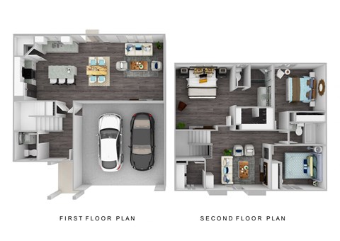 Floor plan for 3 beds, 2.5 baths, 1705 sqft